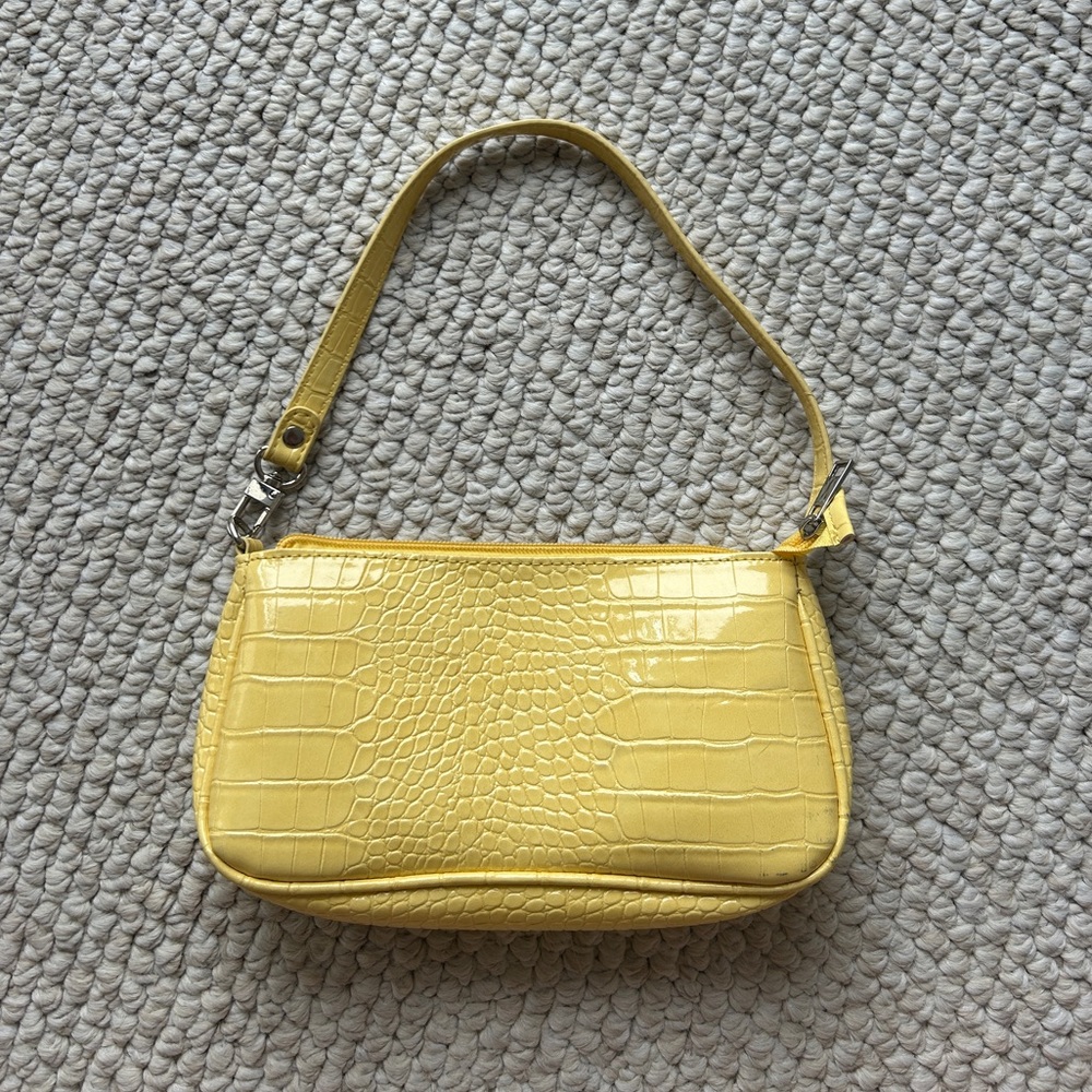YELLOW CROC PURSE